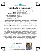 Load image into Gallery viewer, Black Bear (Smoky Mountains) - Word Mosaic Art Print