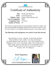 Load image into Gallery viewer, Panda With Bamboo - Word Mosaic Art Print