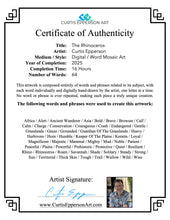 Load image into Gallery viewer, The Rhinoceros - Word Mosaic Art Print