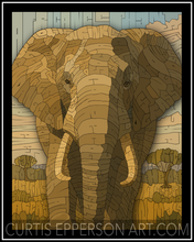 Load image into Gallery viewer, African Elephant - Word Mosaic Art Print