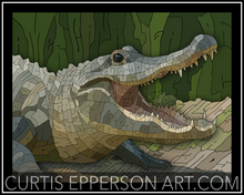 Load image into Gallery viewer, American Alligator - Word Mosaic Art Print