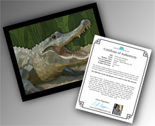 Load image into Gallery viewer, American Alligator - Word Mosaic Art Print