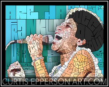 Load image into Gallery viewer, Aretha Franklin - Word Mosaic Art Print
