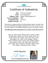 Load image into Gallery viewer, The Hummingbird - Word Mosaic Art Print