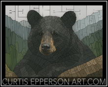 Load image into Gallery viewer, Black Bear (Smoky Mountains) - Word Mosaic Art Print