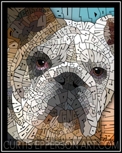 Load image into Gallery viewer, Bulldog - Word Mosaic Art Print