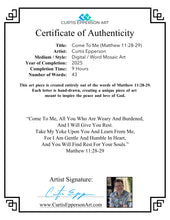 Load image into Gallery viewer, Come To Me (Matthew 11:28-29) - Word Mosaic Art Print