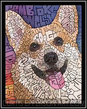 Load image into Gallery viewer, Corgi - Word Mosaic Art Print