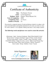 Load image into Gallery viewer, Boston Terrier - Word Mosaic Art Print