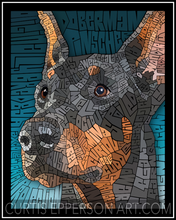 Load image into Gallery viewer, Doberman Pinscher - Word Mosaic Art Print