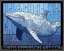 Load image into Gallery viewer, Dolphin - Word Mosaic Art Print