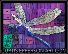 Load image into Gallery viewer, Dragonfly - Word Mosaic Art Print