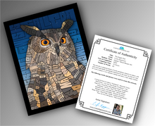 Load image into Gallery viewer, Eagle Owl - Word Mosaic Art Print
