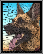 Load image into Gallery viewer, German Shepherd - Word Mosaic Art Print