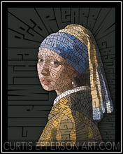 Load image into Gallery viewer, Girl With A Pearl Earring - Word Mosaic Art Print
