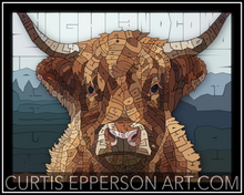 Load image into Gallery viewer, Highland Cow - Word Mosaic Art Print