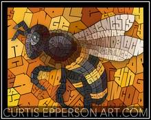 Load image into Gallery viewer, Honey Bee - Word Mosaic Art Print