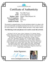 Load image into Gallery viewer, The Eiffel Tower - Word Mosaic Art Print