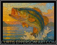 Load image into Gallery viewer, Largemouth Bass - Word Mosaic Art Print