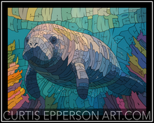 Load image into Gallery viewer, Manatee - Word Mosaic Art Print