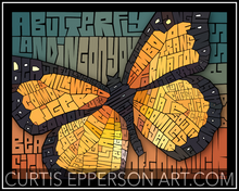 Load image into Gallery viewer, Monarch Butterfly - Word Mosaic Art Print