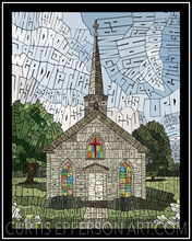 Load image into Gallery viewer, Old Country Church - Word Mosaic Art Print