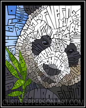 Load image into Gallery viewer, Panda With Bamboo - Word Mosaic Art Print