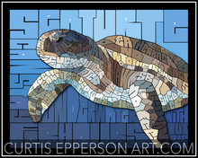 Load image into Gallery viewer, Sea Turtle - Word Mosaic Art Print