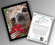 Load image into Gallery viewer, Sloth With A Flower - Word Mosaic Art Print