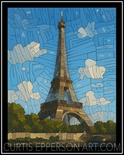 Load image into Gallery viewer, The Eiffel Tower - Word Mosaic Art Print