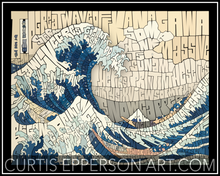 Load image into Gallery viewer, The Great Wave - Word Mosaic Art Print