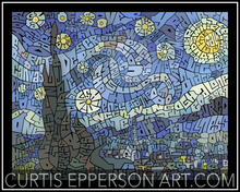 Load image into Gallery viewer, The Starry Night - Word Mosaic Art Print