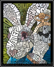 Load image into Gallery viewer, The White Rabbit from "Alice in Wonderland" - Word Mosaic Art Print