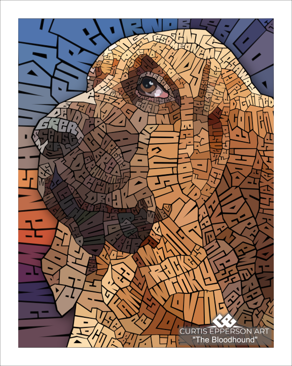 Bloodhound - Word Mosaic Art Print