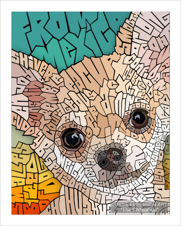 Chihuahua - Word Mosaic Art Print