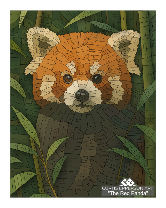 The Red Panda word mosaic artwork