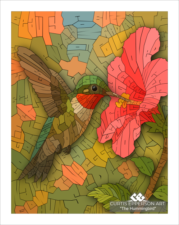 The Hummingbird - Word Mosaic Art Print