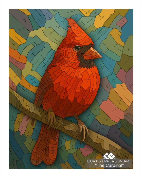 The Cardinal - Word Mosaic Art Print