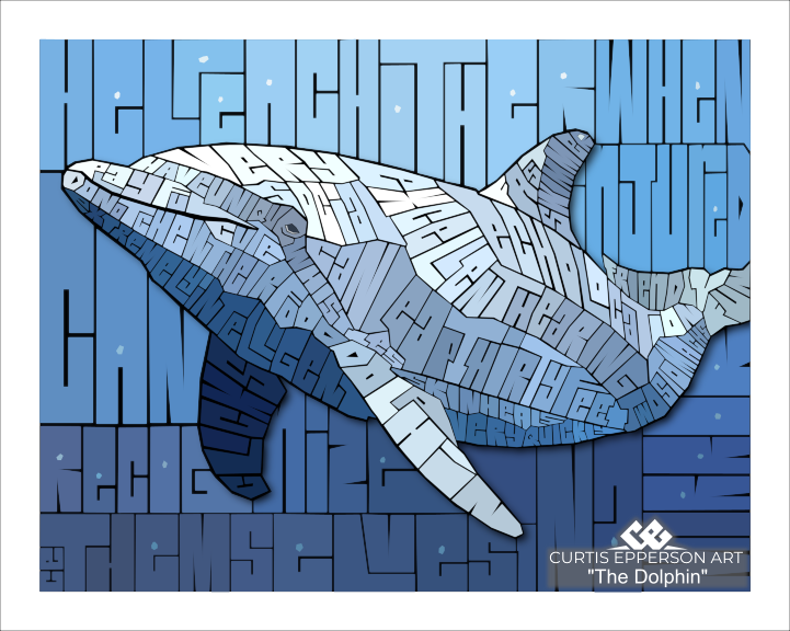 Dolphin - Word Mosaic Art Print