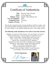 Load image into Gallery viewer, Raccoon With A Flower - Word Mosaic Art Print
