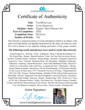 Load image into Gallery viewer, The Mona Lisa - Word Mosaic Art Print
