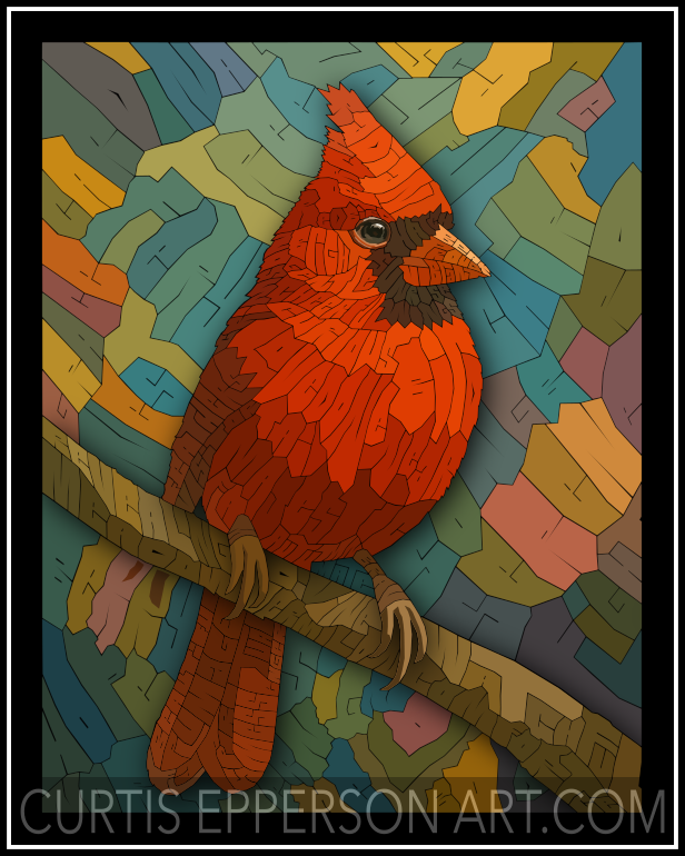 The Cardinal - Word Mosaic Art Print