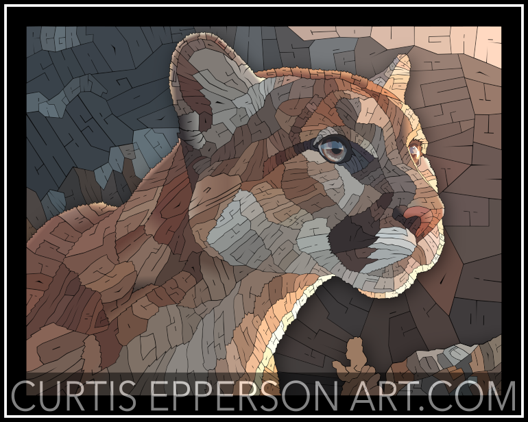 The Cougar - Word Mosaic Art Print