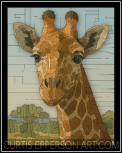 Load image into Gallery viewer, The Giraffe - Word Mosaic Art Print
