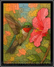 Load image into Gallery viewer, The Hummingbird - Word Mosaic Art Print
