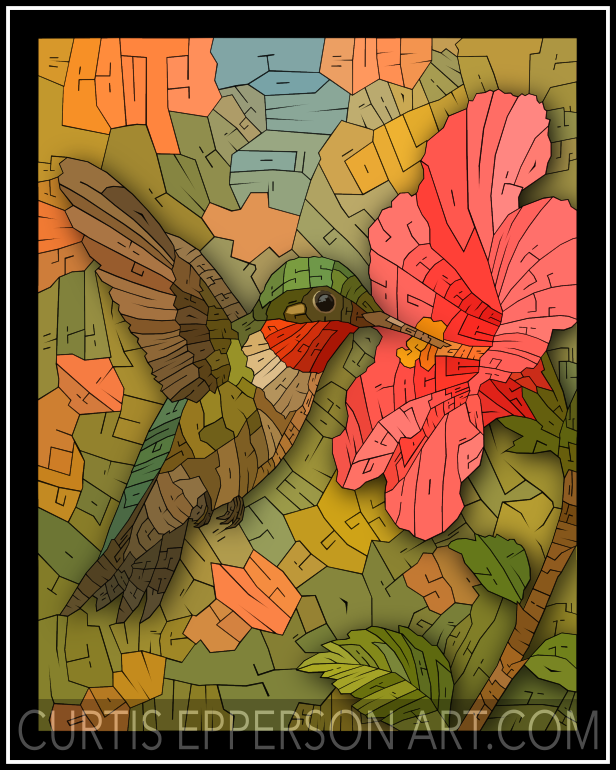 The Hummingbird - Word Mosaic Art Print