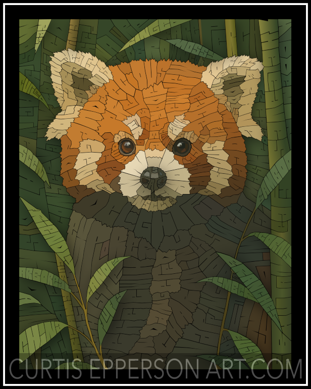 The Red Panda - Word Mosaic Art Print