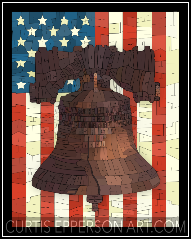The Liberty Bell - Word Mosaic Art Print