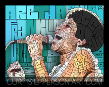 Load image into Gallery viewer, Aretha Franklin - Word Mosaic Art Print
