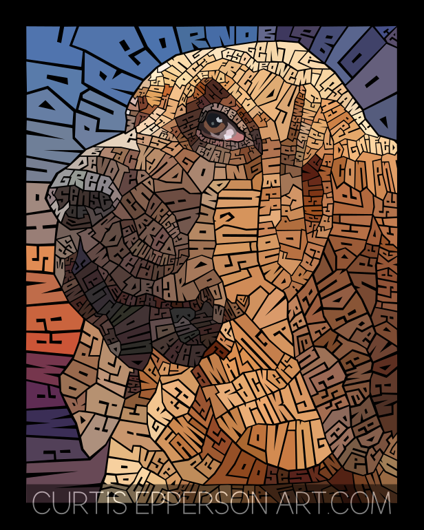 Bloodhound - Word Mosaic Art Print